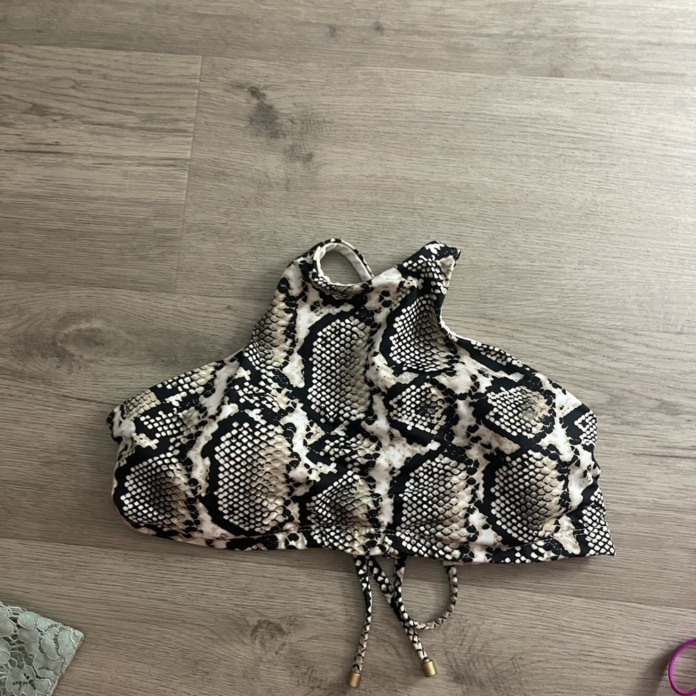 L*space snake skin print bikini top high neck